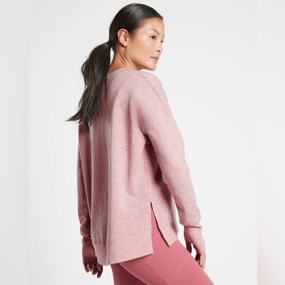 Athleta Tops - 🩷ATHLETA BALANCE PULLOVER PINK LONG SLEEVE CREWNECKK SWEATSHIRT SIZE LARGE